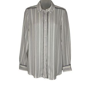 Who What Wear Pinstriped Button Down Small